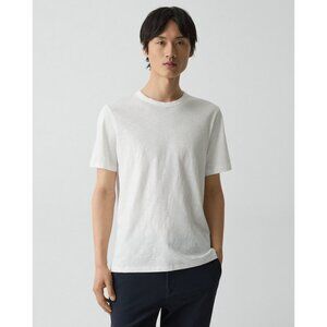 Theory Men's XL Cosmos Slub 100% Cotton Essential Tee in Rainstorm Substainable